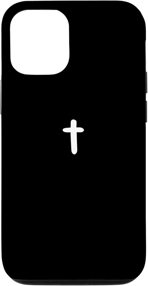 iPhone 14 Simple Cross Christian Boho Minimalist Black and White Case...