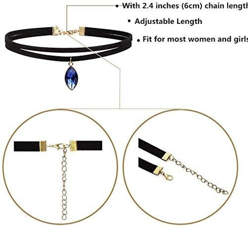 30 PCS Black Choker Necklaces Set for Teen Girls and Women Velvet Choker Necklaces Set Lace Henna Tattoo Choker Ribbon Charm Stretch Necklace Chir...