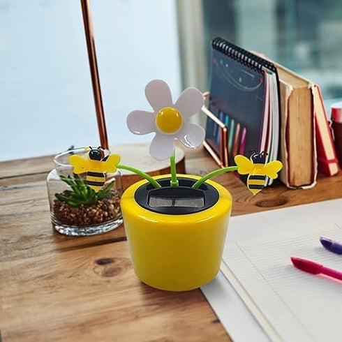 Reddish Orange Fashion Solar Powered Dancing Flower Toy Office Desk Car Decor Funny Electric Toy for Kids Sunflower Beetle Car Accessories Nice...