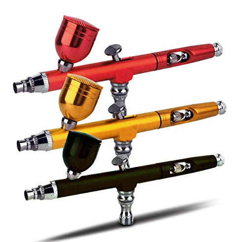 Airbrush Makeup Gun 0.3mm Needles Air Spray Pen for Beauty Cosmetic Skin Care Tattoos Manicure Body Painting - Black...