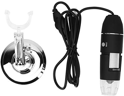 USB Digital Microscope,1600X Magnification Endoscope Mini Camera with 8 LEDs and Microscope Metal Stand,Compatible with Android,Window 7 8 10 for ...