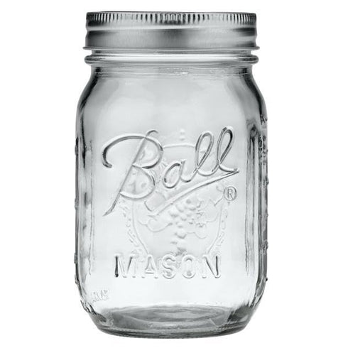 Ball Glass 389579 Pint Regular Mouth Mason, 2 Count (Pack of 1), Clear...