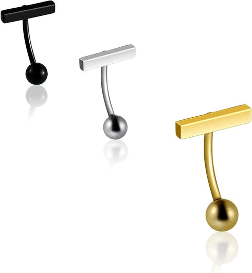 COLORFUL BLING 14g Surgical Stainless Steel Bar Belly Button Rings Set Navel Barbell Ball Studs Body Piercing Jewelry...