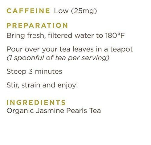 Golden Moon Tea Organic Jasmine Pearls Green Tea - Loose Leaf Dragon Pearls, Premium Grade, Non GMO - Travel Tin (48 Servings)...