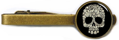 Dainty Tie Clip, Simple Tie Clip,Skull Tie Clip,Skull Jewellery,Skull Gift,Jewellery Gift-RC074 (B)...