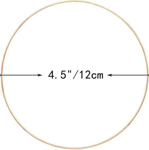 Auvoau 6 Pack 4.5 inch Metal Crafts Hoops Wreath Floral Macrame Ring for DIY Dream Catcher,Wedding Decor and Wall Hanging Crafts (4.5 inch)...