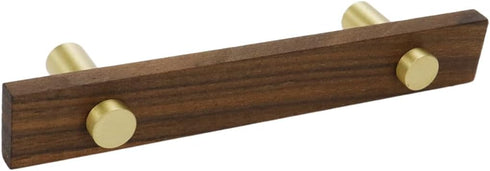 Brass Wood Cabinet Handle,Square Walnut Wood Handle,150mm/5.91" Length,96mm/3.78" Hole Distance,2pcs...