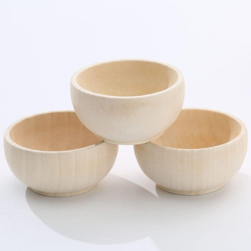 SEWACC 5pcs Wooden Bowls Unfinished Bowls Unpainted Wooden Bowls Serving Bowl Wood Crafts Bowls Pinch Bowls for Fruits Salad Cereal...