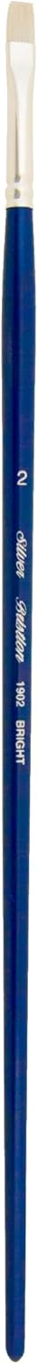 Silver Brush Limited 19022 Bristlon Bright Brush for Acrylic and Oil Painting, Size 2, Long Handle...