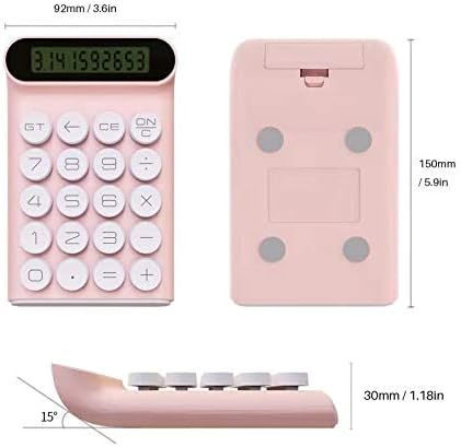 Mechanical Switch Calculator,Handheld for Daily and Basic Office,10 Digit Large LCD Display (Pink)...