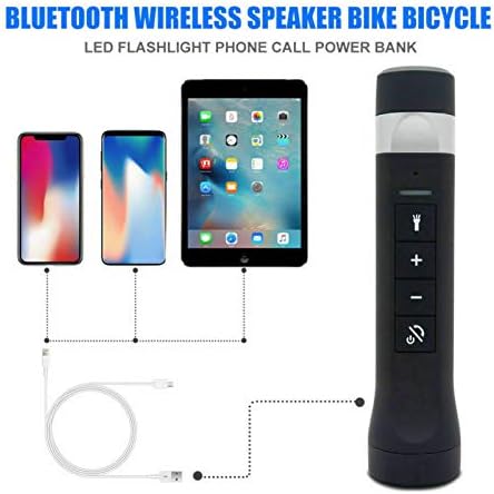 Outdoor Bicycle Multifunctional Bluetooth Wireless Speaker, FM Radio, MP3 Flashlight, USB Port Power Bank, 4 in 1 Bicycle Audio, Black...