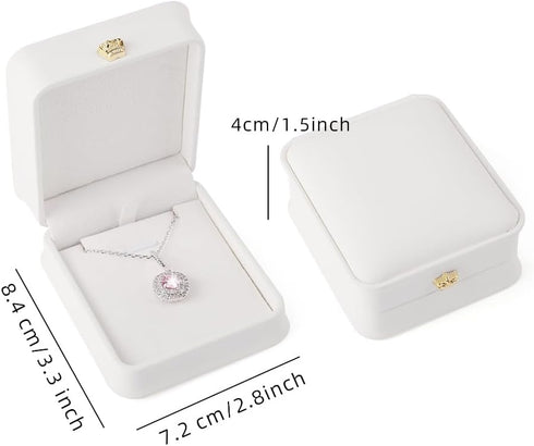 iSuperb 2 Pcs Necklace Pendant Box Velvet Interior Bracelet Jewelry Gift Box Chain Necklace Display Storage Case for Engagement Proposal...