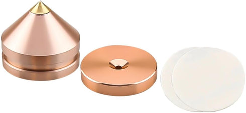 4Pcs Speaker Spikes Stands HiFi Speaker Isolation Stand Cone Shockproof Base Pad Speaker Feet with Non-Slip Rubber Rings for Audio,Speakers,Subwoo...