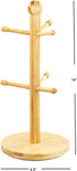 Home Basics Bamboo Mug Tree, Holds Up to 6 Coffee Cups, Free Standing, Circular Base, Kitchen Countertop, Beige (1)...