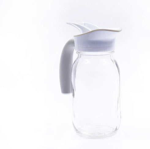 Ergo Spout mason jar pitcher, mason jar pour spout lid, pancake maple syrup dispenser, salad dressing dispenser (REGULAR MOUTH, White)...
