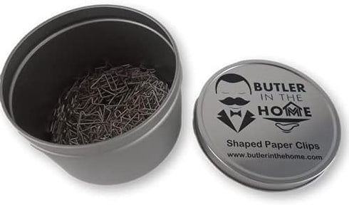 100 Count House Home Shaped Paper Clips Great for Paper Clip Collectors or Realtor Office Gift - Comes in Round Tin with Lid and Gift Box - Silver...