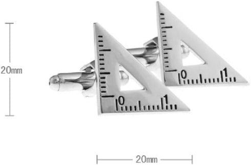 Ruler Triangle Architect Pair Cufflinks in a Presentation Gift Box & Polishing Cloth...