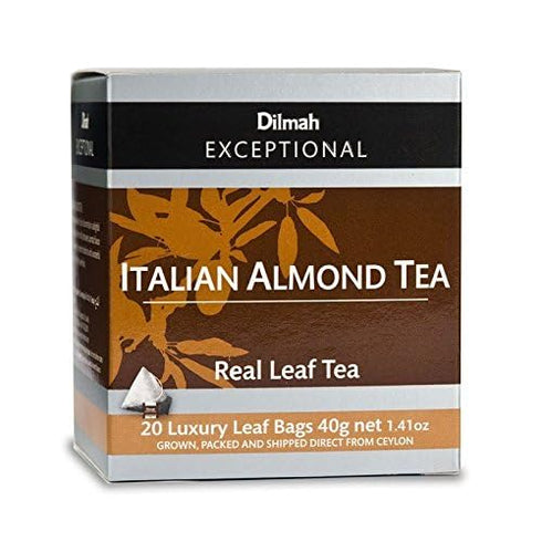 Dilmah Exceptional Italian Almond Ceylon Black Tea - 20 Luxury Leaf Tea Bags (40g) | Sweet, Fragrant, Medium Caffeine | Perfect for Afternoon & Pa...