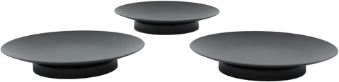 Iron Metal Candle Holders for Pillar Candles, Decorative Candle Plates for Home Decor, Table, Wedding, Spa (3 Candle Plate Set Matte Black Pillar ...