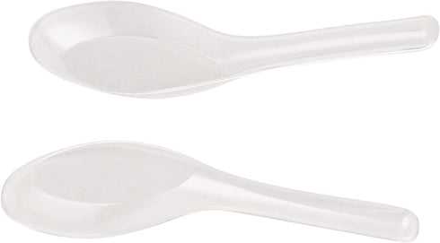 Juvale 200 Pack Disposable Chinese Soup Spoons, Clear Plastic Asian Utensils for Appetizers, Ramen, Pho (4.5 x 1.2 In)...