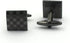 Gun Black Laser Engraved Checker Pattern Dress Shirt Cufflinks...