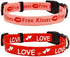 2 Pack Valentine’s Day Dog Collar Adjustable Heavy Duty Nylon Holiday Pet Collars Red and Pink Large...