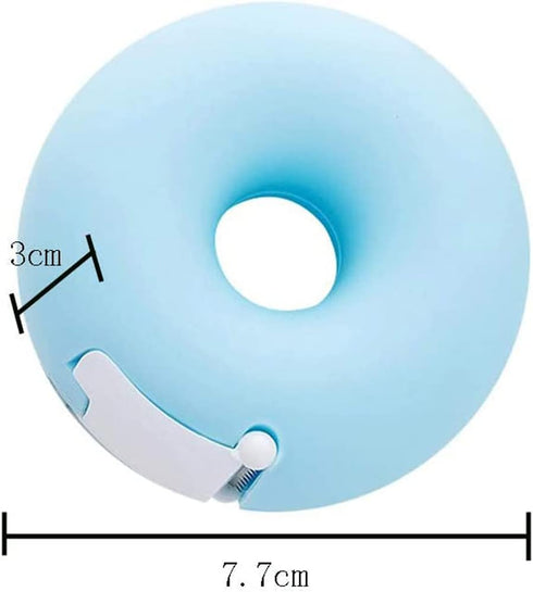 2pcs Donut Tape Dispenser Plastic Portable Tape Dispenser Portable Invisible Tape Cutter Tape Organizer Holder for Office or School(pink,blue)...
