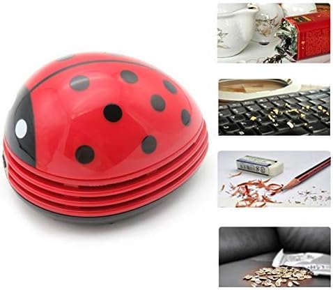 Ladybug Cartoon Mini Vacuum Cleaner Dust Sweeper Cordless Corner Desktop Vacuum Cleaner Mini Cute Home Office...
