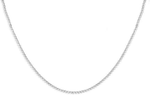 Unisex Micro Skinny Magnificent 2mm Silver Finish One Row Tennis Necklace Cubic Zirconia Choker Necklace 14-22" Bracelet 6.5-8'...