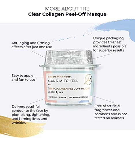 Alana Mitchell Anti Aging Collagen Facial Mask, Peel Off Face Mask Reduces Wrinkles & Fine Lines, Hydrating Face Masks, Tightening & Firming Skin ...