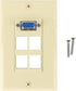 VGA + 4 port Keystone Wall Plate (Ivory)...