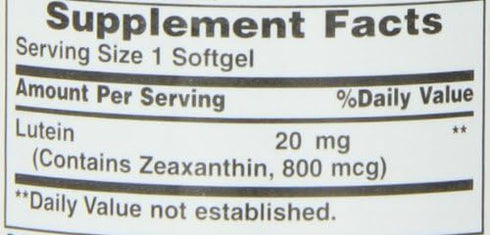 Nature's Bounty Lutein 20 mg 40 Softgels (Pack of 2)...