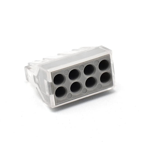 50pcs 8 Port Push-in Electrical Wire Connector, PCT-108 Quick Connection Terminal Compact Wire Connector for 18-12 AWG Solid Stranded Wires...