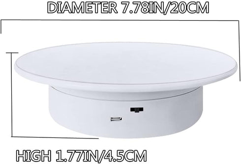 Display 360 Degree Electric Turntable,for Small Product Display, 7.87in Diameter product photography turntable...
