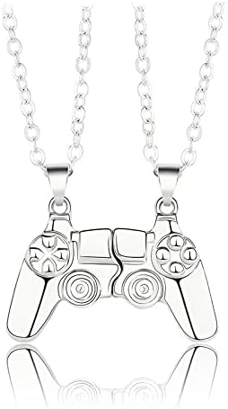 COLORFUL BLING 1 Pair Game Controller Matching Couple Pendant Necklaces Set Game Pad Friendship BFF Best Friends for Him and Her Street Hiphop Jew...