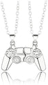 COLORFUL BLING 1 Pair Game Controller Matching Couple Pendant Necklaces Set Game Pad Friendship BFF Best Friends for Him and Her Street Hiphop Jew...