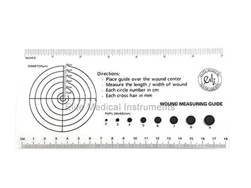 EMI Multi-purpouse Medical Ruler with Wound Measuring and Pupil Gauge Reference Guide...