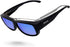 Meeloog Polarized Fit Over Glasses Sunglasses For Men, Rectangle Wrap Around Sun Glasses for Driving Riding Fishing MST0006...