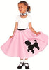 1950s Light PInk Poodle Skirt For Girls Costume with Musical Note Printed Scarf For Little Girl | Light Pink Girls Sock Hop Skirt | One Size...