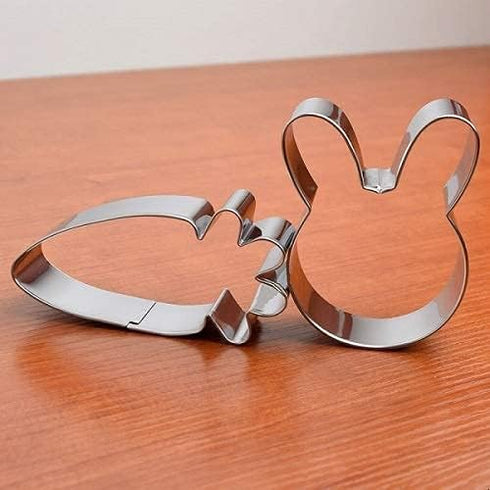 LUBTOSMN Shamrock Easter Cookie Cutter Set-3 Inches-7 Piece-Shamrock, Egg, Bunny, Carrot, Flower, Butterfly, Bunny Face, Easter Cutter Fondant Mol...