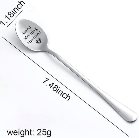 I Love You Gifts for Him Husband Good Morning Husband Spoon Happy Birthday Gift for Husband Hubby Valentines Anniversary Christmas Gifts for Dad F...
