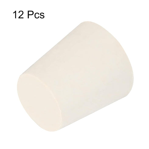 MECCANIXITY Rubber Tapered Plug 22mm to 28mm Solid Test Tubes Bungs Stopper White for Lab Home 12 Pieces...