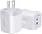 USB Wall Charger, Charger Adapter, AILKIN 2-Pack 2.1A Dual Port Quick Charger Plug Cube for iPhone 15 14 13 12 11 Pro Max 10 SE X 8 7 Plus Samsung...