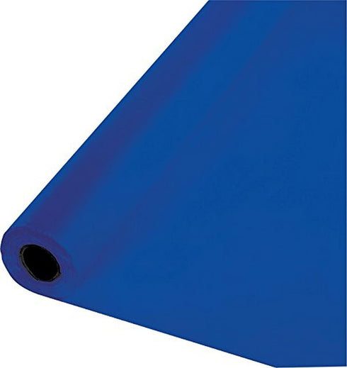 Creative Converting 100' x 40" Cobalt Blue Plastic Banquet Table Cover Roll- Quantity 1...