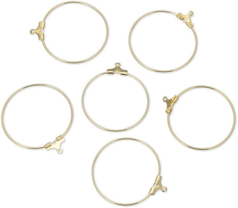 20pcs Adabele Tarnish Resistant Gold 40mm Round Circle Beading Hoop Link Connector Earring Findings for Earrings Jewelry Making BF130-6...