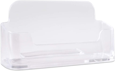 Beauticom Round Style Business Card Holder Organizer Stand Display for Offices, Receptionist, Salons, and Businesses (Clear, 1 Piece)...