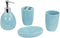Home Basics 4-Piece Bathroom Accessory Set, Includes Soap/Lotion Dispenser, Toothbrush and Toothpaste Holder, Soap Dish, and Tumbler, Turquoise...