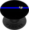 Fallen officer remembrance thin blue line design with Heart PopSockets Adhesive PopGrip...