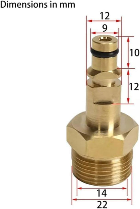 1Pc Gold M22 Adapter High Pressure Washer Hose Adapter Pressure Pipe Quick Connector Converter Fitting for K Series Pressure Washer? Pressure Repl...