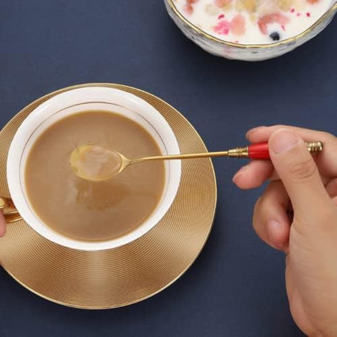 Iced Tea Spoons set, Ice Cream Spoon, Creative Ceramic Handles Cocktail Stirring Spoons, Premium Food Grade Stainless Steel(Pack of 4)...